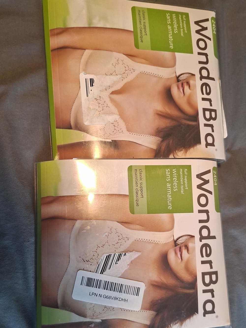 2 New WonderBra Lace Wireless Bra in Nude/Beige 38B